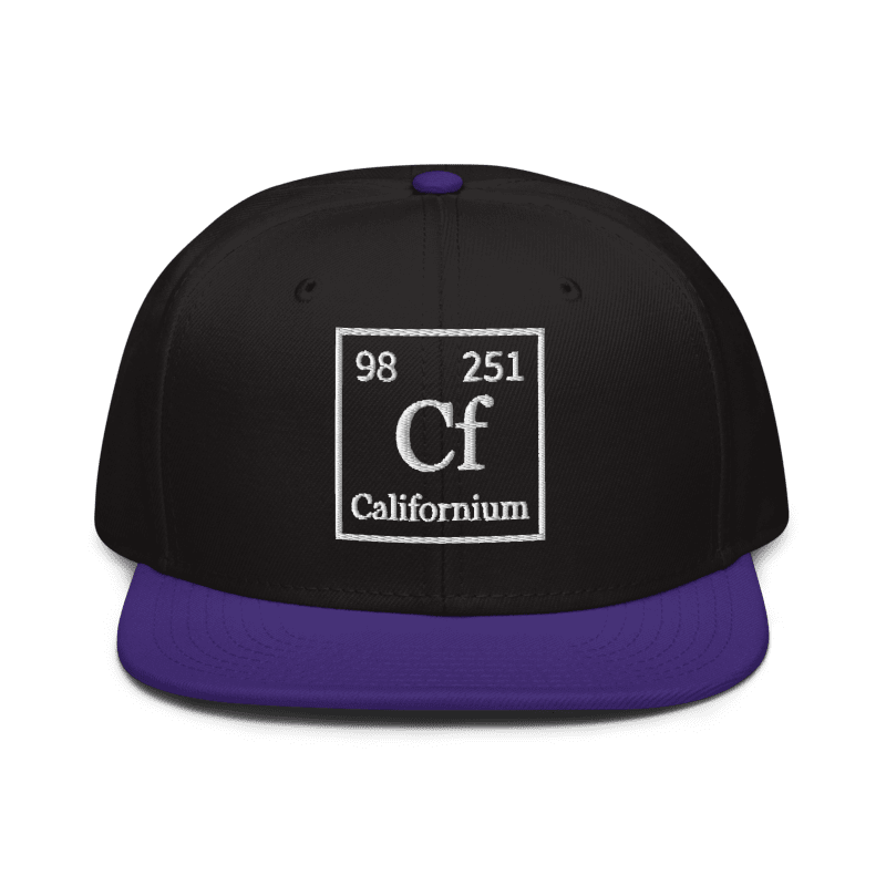 Californium   Snapback Cap Embroidery