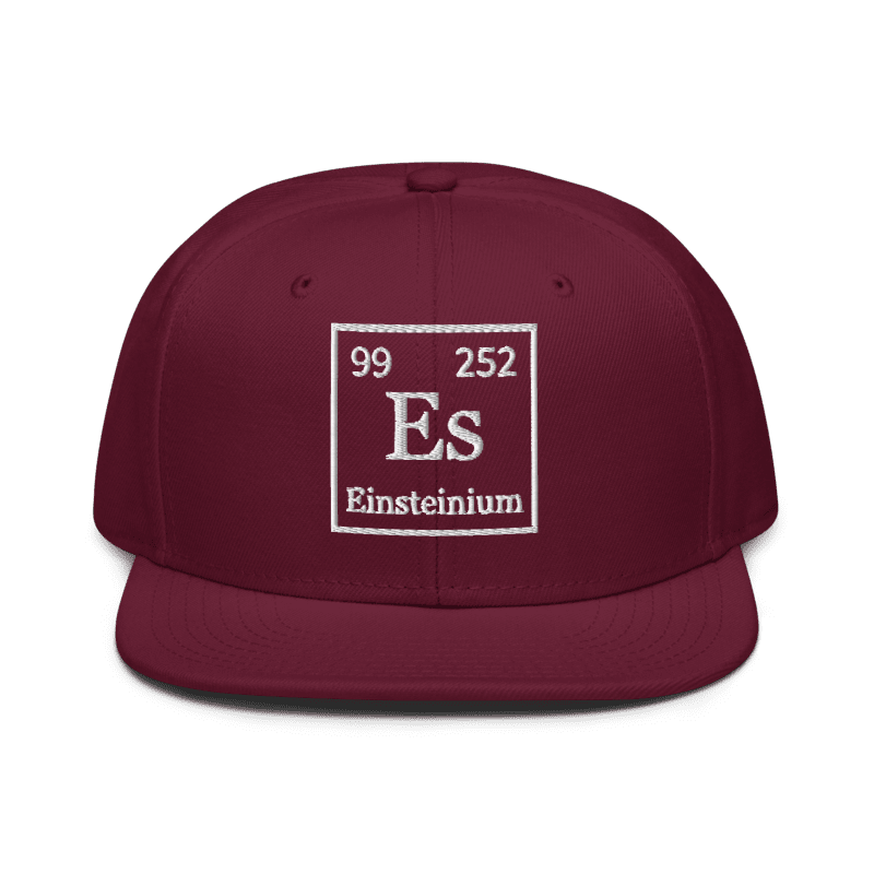 Einsteinium   Snapback Cap Embroidery