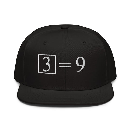 3² = 9   Snapback Cap Embroidery