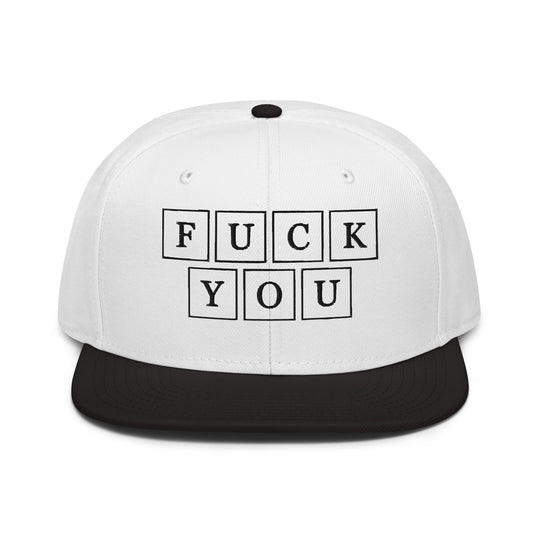 F**k you   Snapback Cap Embroidery
