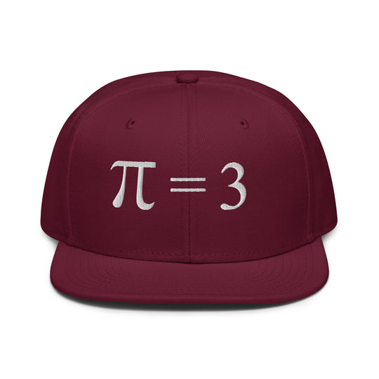 π = 3   Snapback Cap Embroidery