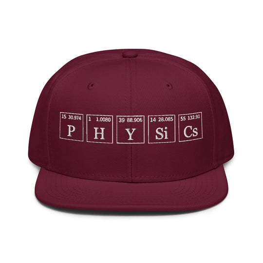 Physics  Snapback Cap Embroidery