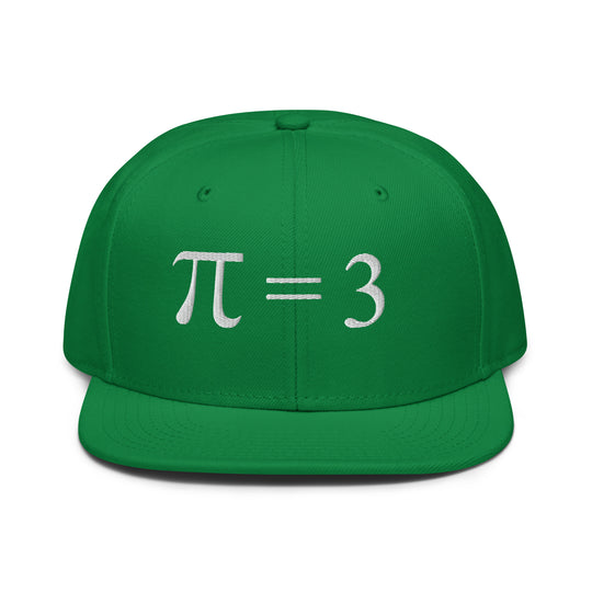 π = 3   Snapback Cap Embroidery