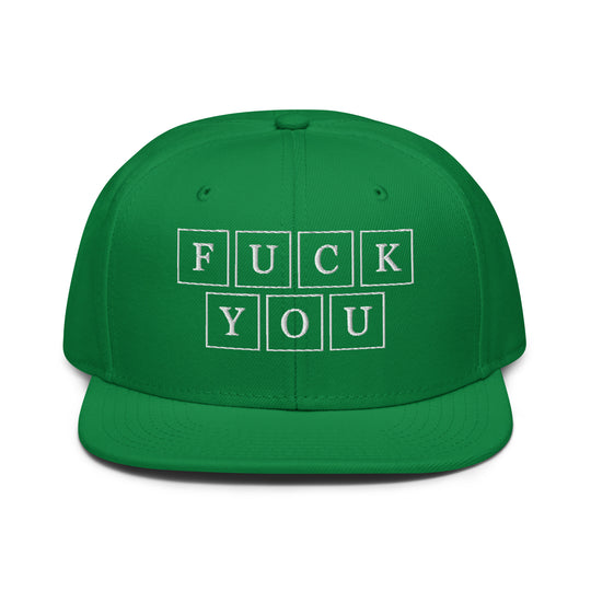F**k you   Snapback Cap Embroidery