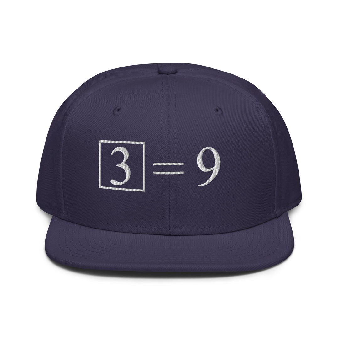 3² = 9   Snapback Cap Embroidery