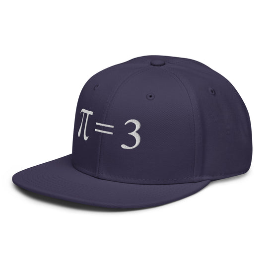 π = 3   Snapback Cap Embroidery