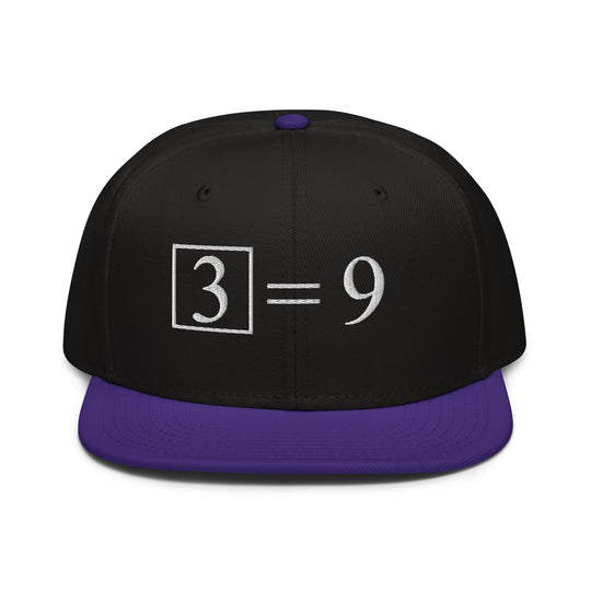 3² = 9   Snapback Cap Embroidery