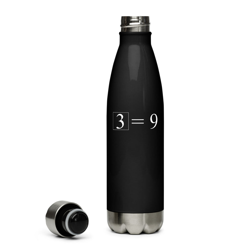 3² = 9 Steel Water Bottle