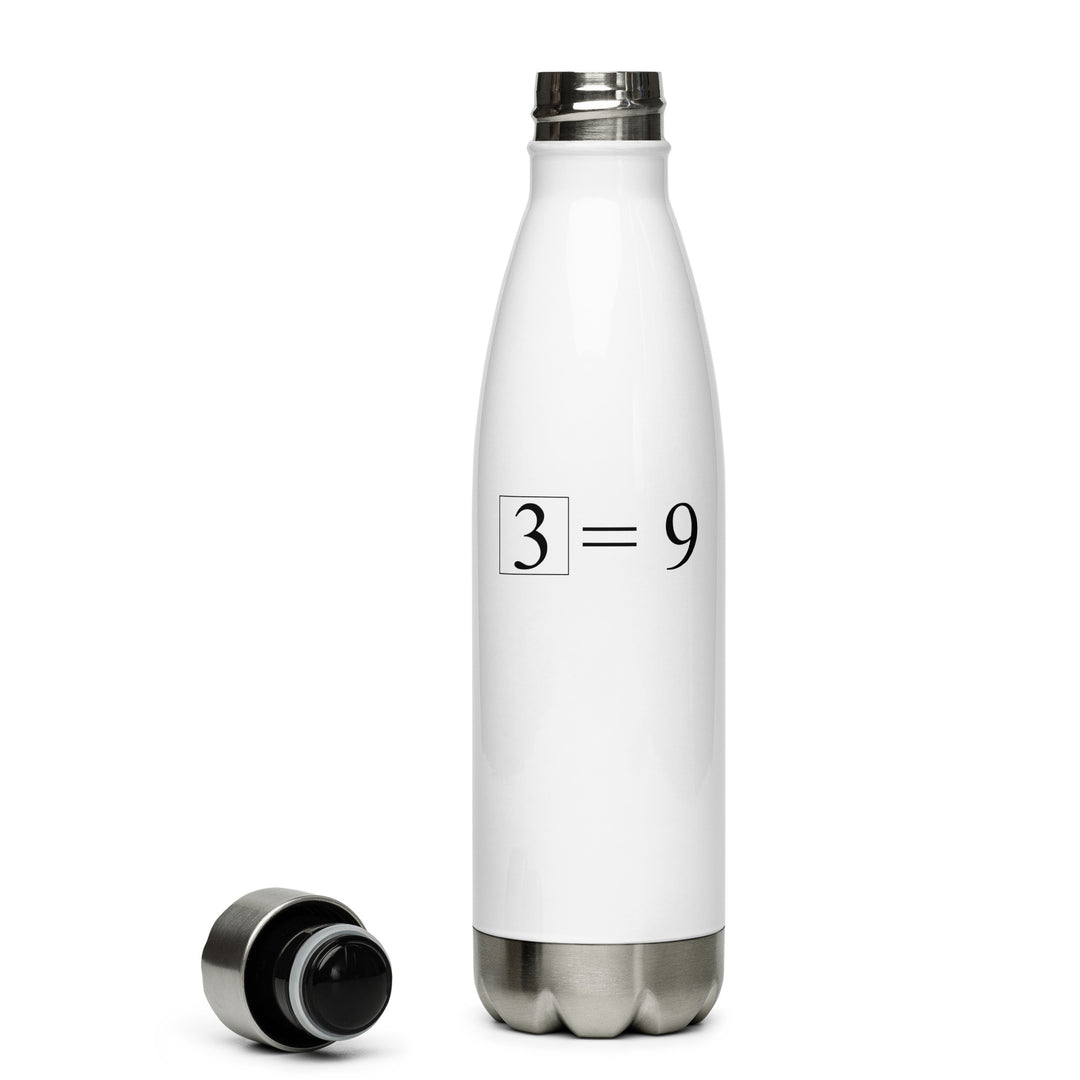 3² = 9 Steel Water Bottle