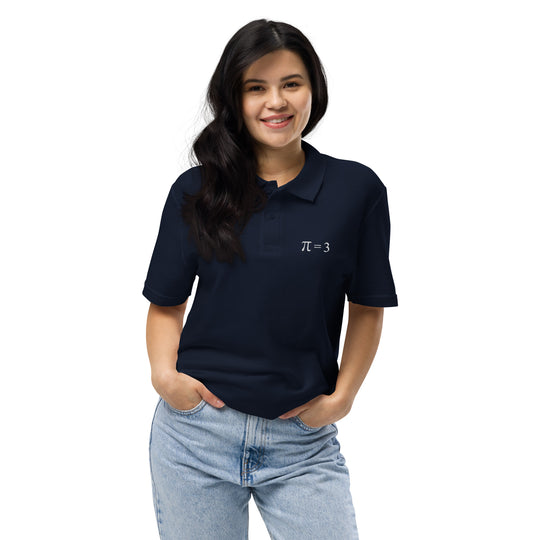 π = 3 Polo Shirt Embroidery