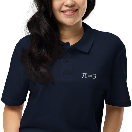 π = 3 Polo Shirt Embroidery