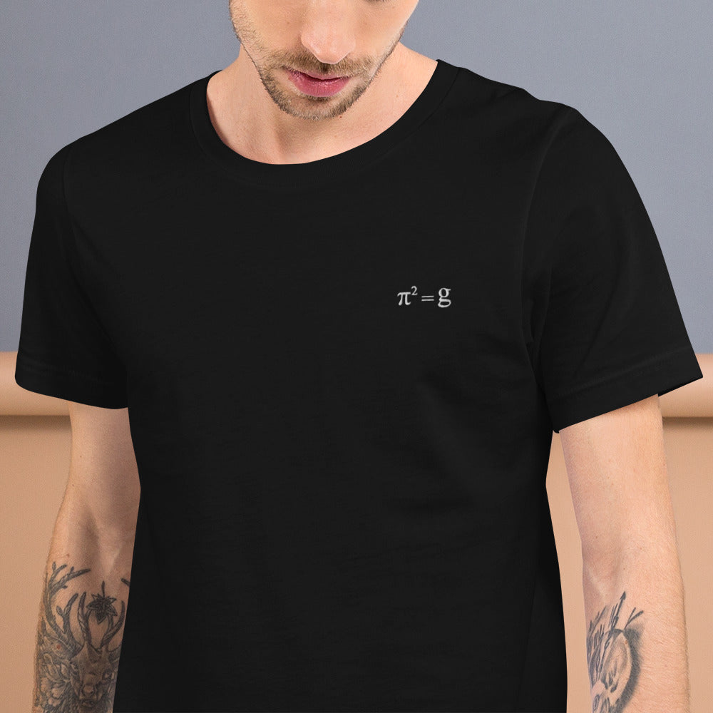 π² = g  T-Shirt Embroidery